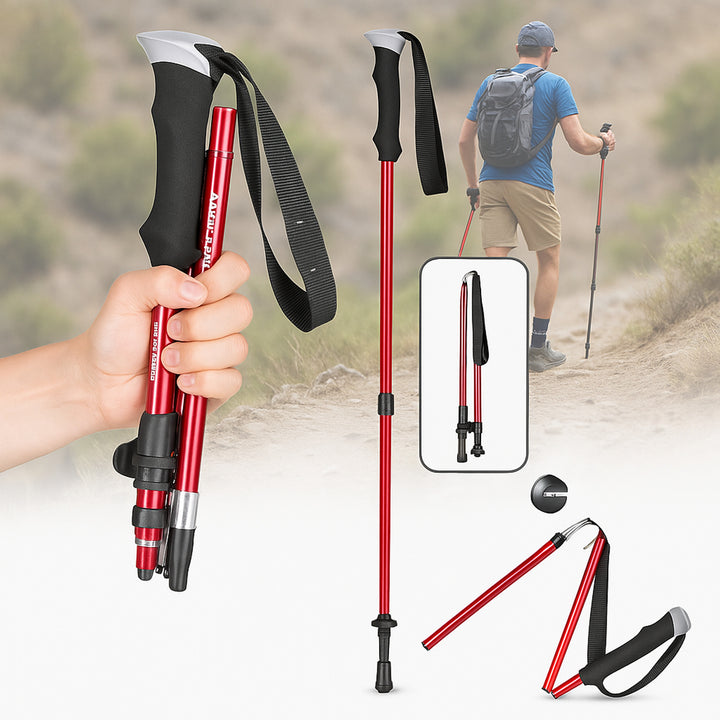 Lightweight Trekking Poles With Adjustable Locking System For Hiking And Walking Support - Image 3
