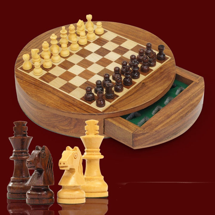 Magnetic Chess Set Mini Rosewood Educational Toy - Image 2