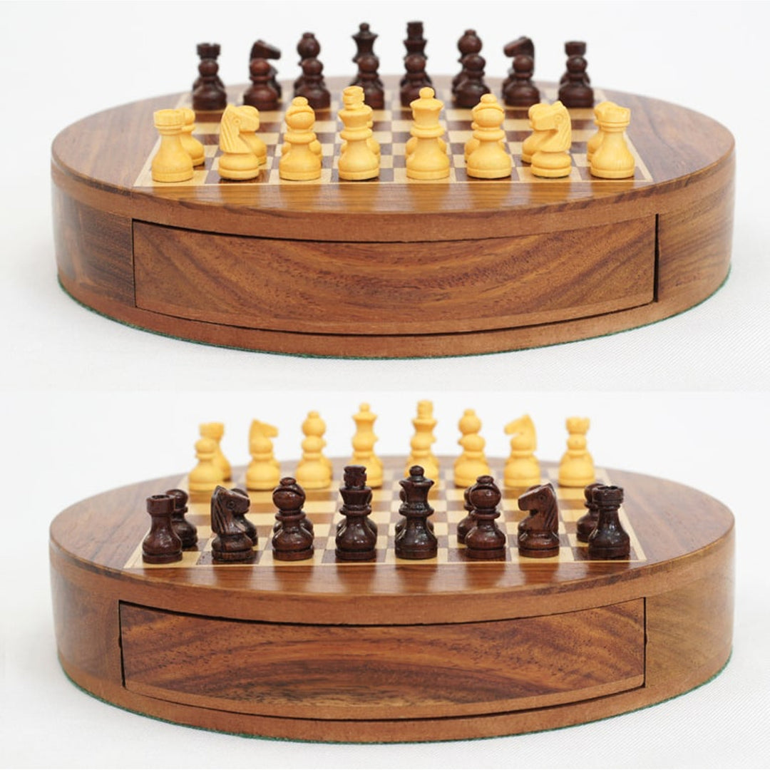 Magnetic Chess Set Mini Rosewood Educational Toy - Image 5