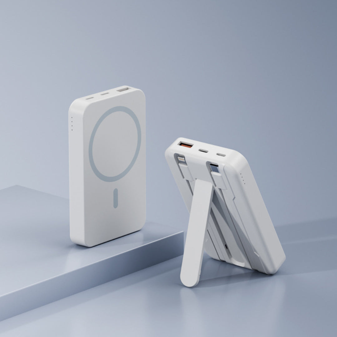 Magnetic Wireless Power Bank With 10 000mAh And Built-In Stand For Portable Charging - Image 1