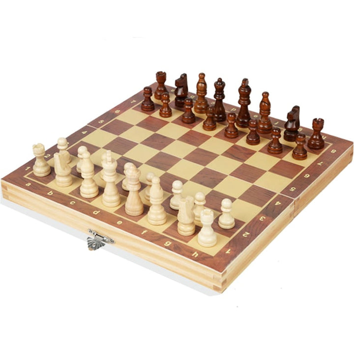 Magnetic Wooden Folding Chess Board With Solid Wood Pieces High-End Puzzle Game - Image 6