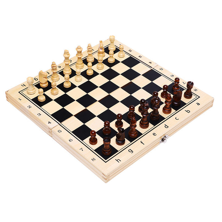 Magnetic Wooden Folding Chess Board With Solid Wood Pieces High-End Puzzle Game - Image 3