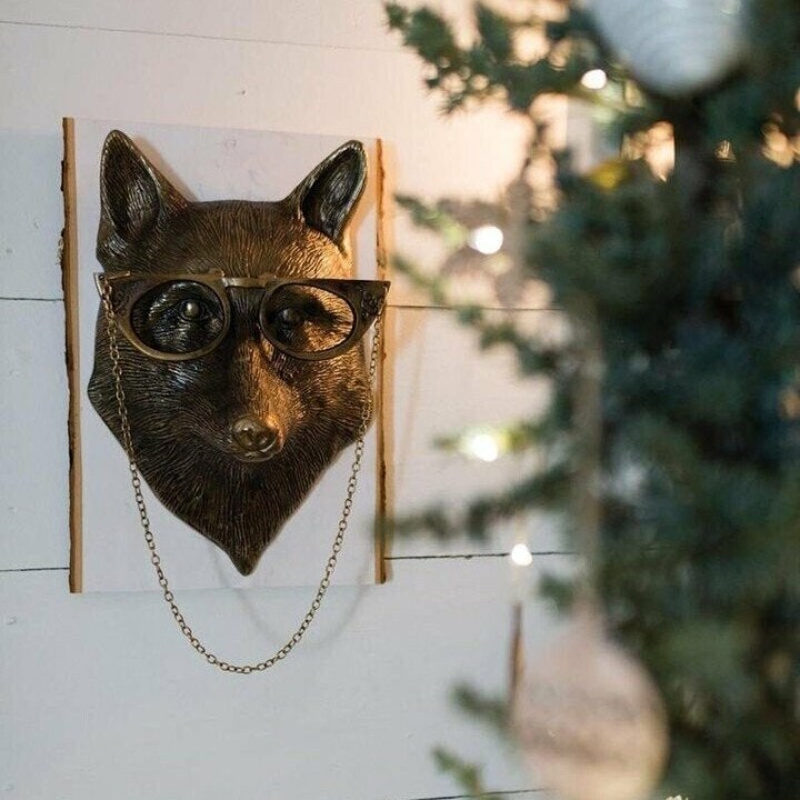 Metal Textured Wall-Mounted Decorative Animal Head Sculpture - Image 3