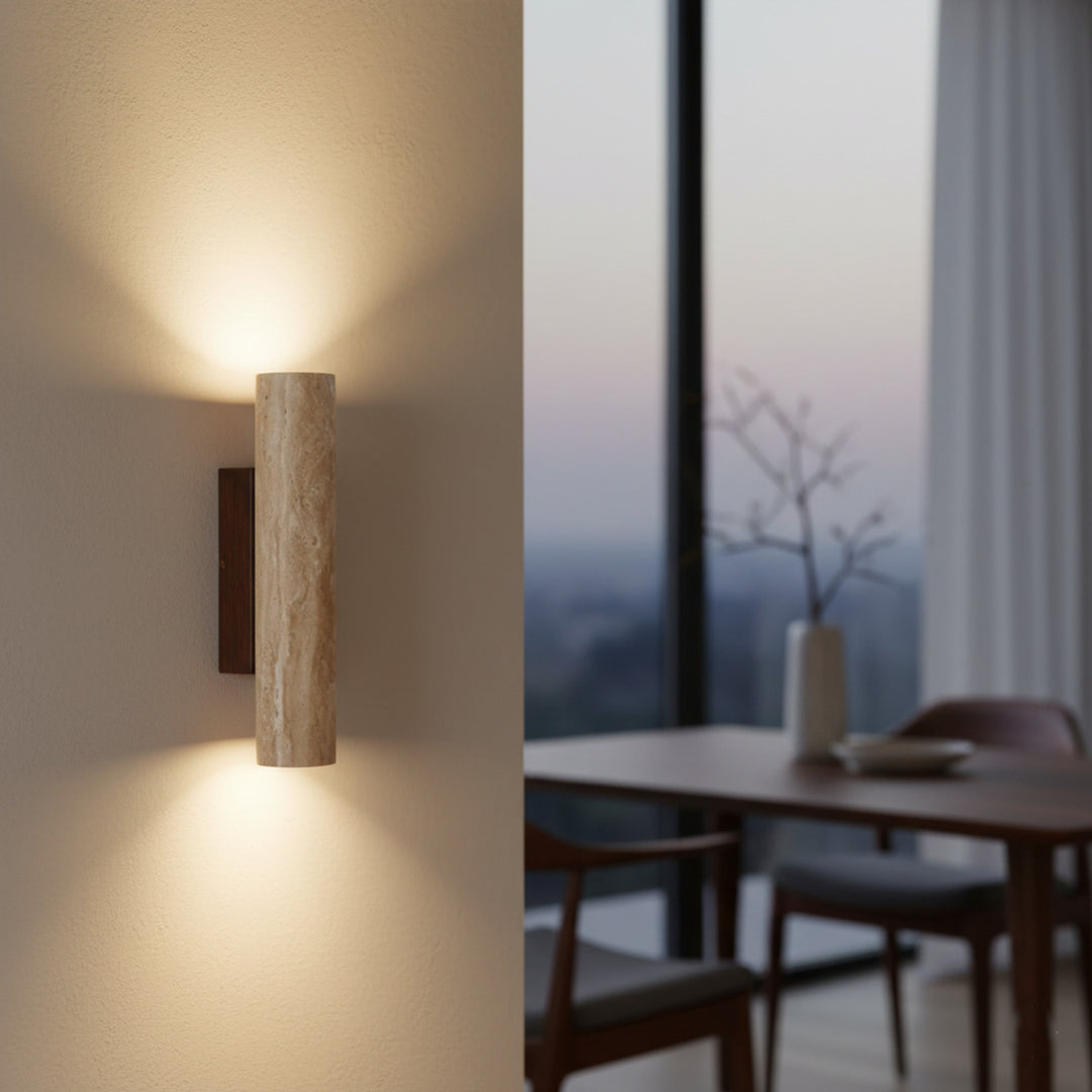 Minimalist Travertine Wall Light With LED Glow - Image 17