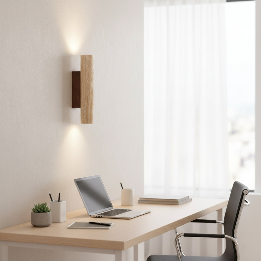 Minimalist Travertine Wall Light With LED Glow - Image 19