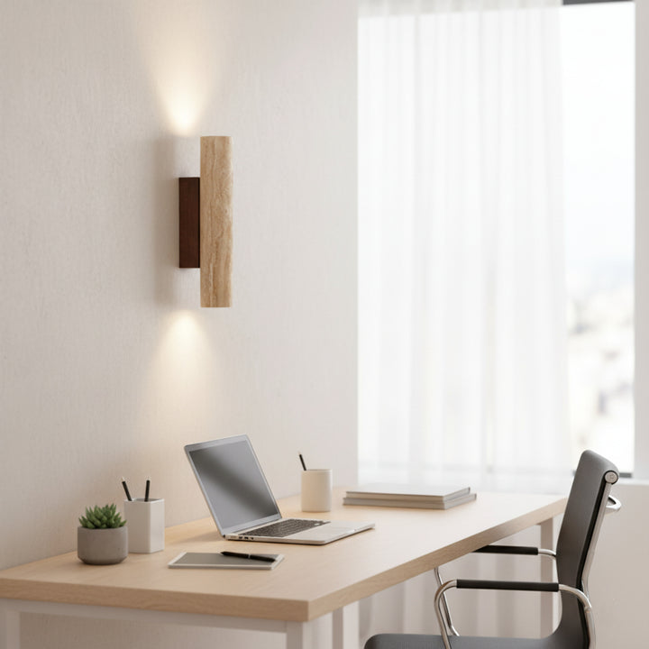 Minimalist Travertine Wall Light With LED Glow - Image 19
