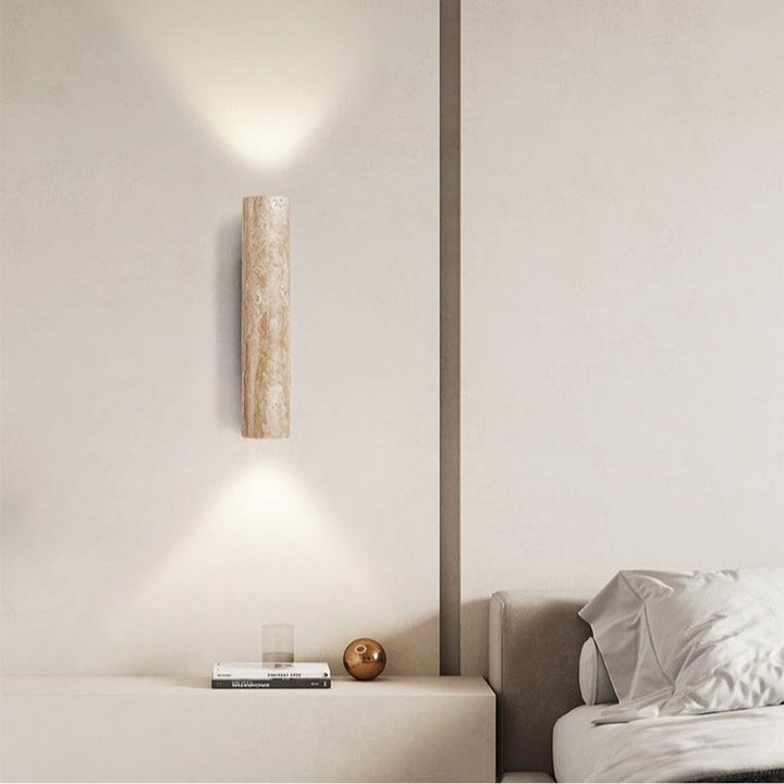 Minimalist Travertine Wall Light With LED Glow - Image 3