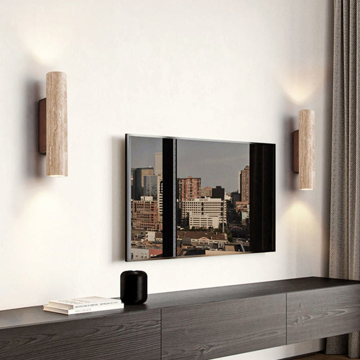 Minimalist Travertine Wall Light With LED Glow - Image 7