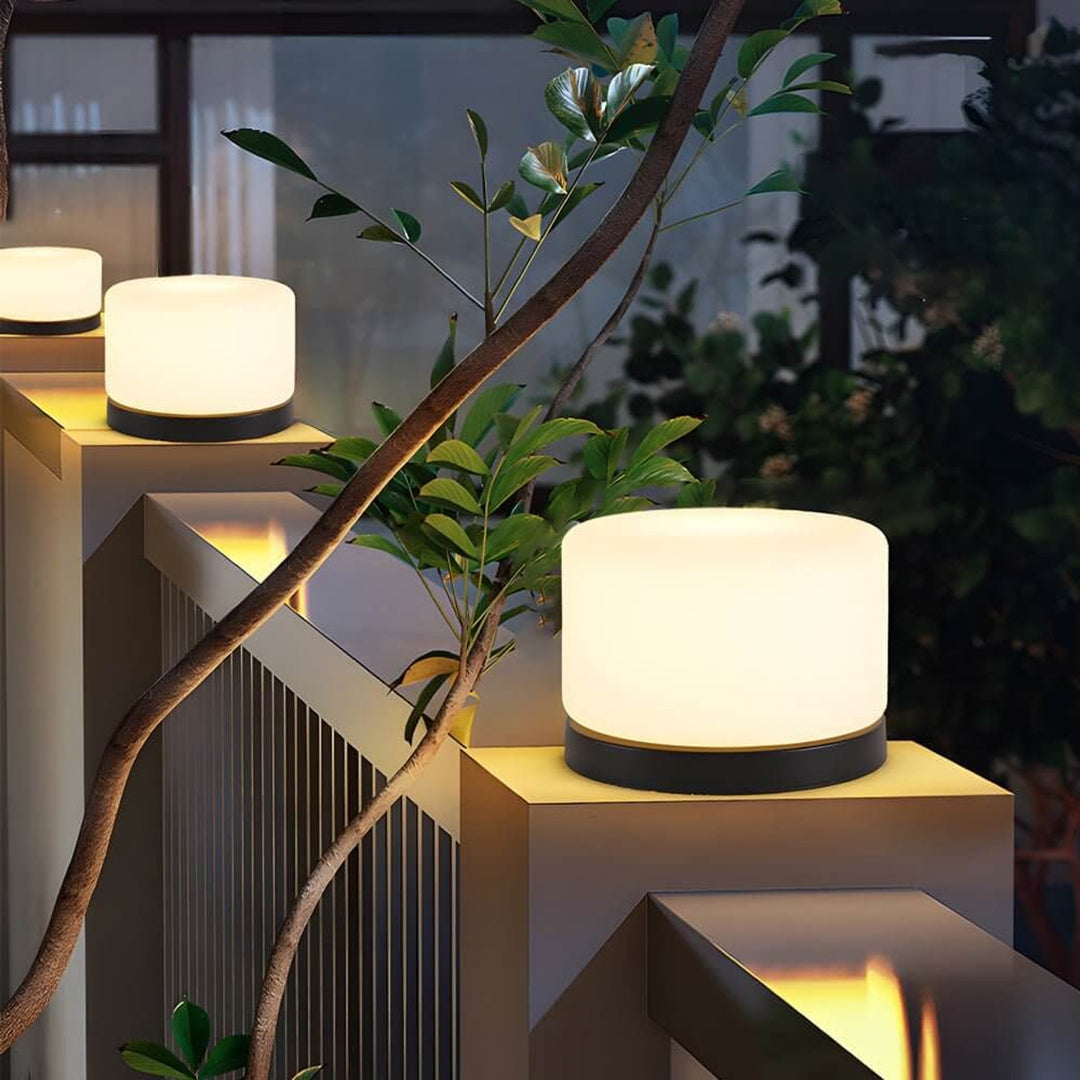 Modern Cylindrical Post Lamp With 3-Step Dimming LED - Image 1