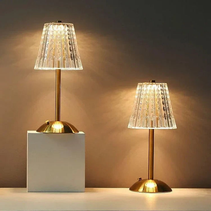 Modern Portable Crystal Table Lamp With Tri-Color Rechargeable Lighting - Image 6