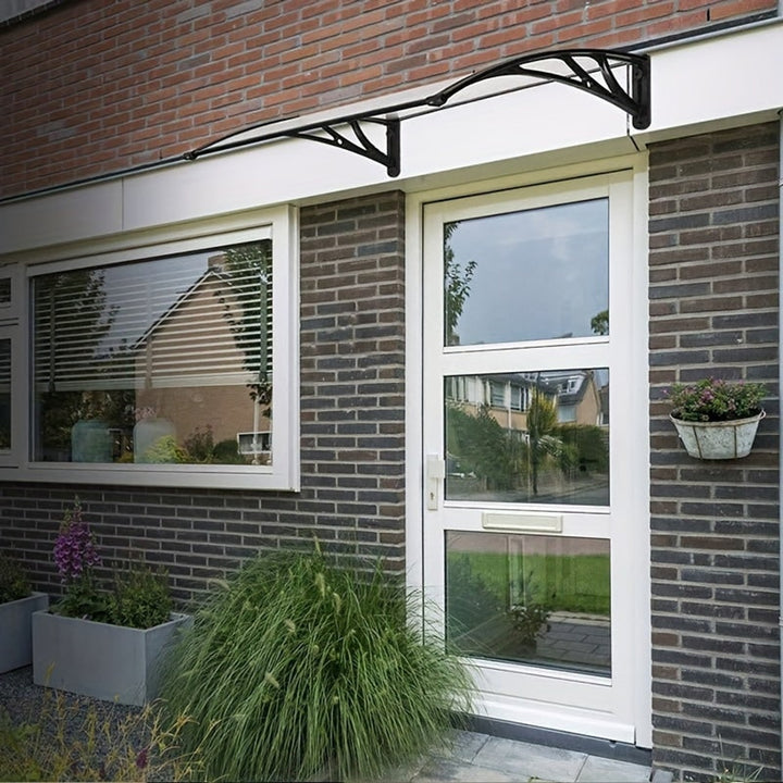 Outdoor Rain Shelter Awning With Aluminum Frame Sloped Drainage And Modular Expandable Design - Image 1