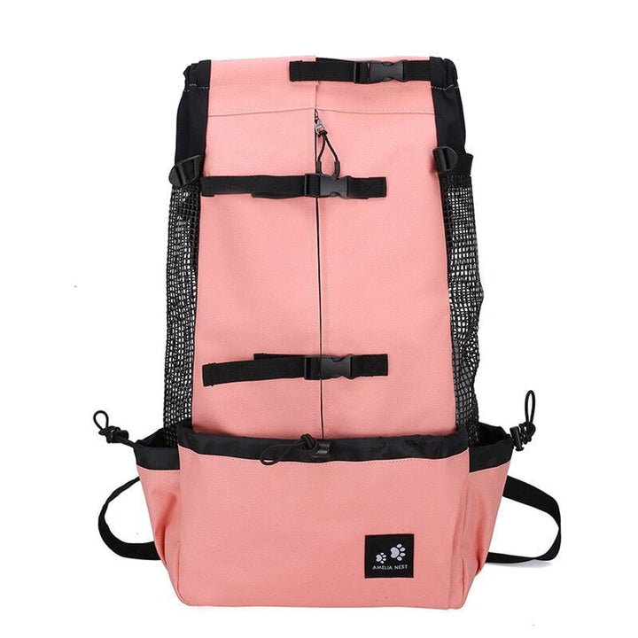 Pet Travel Backpack with Secure Mesh Design and Side Pocket - Image 8