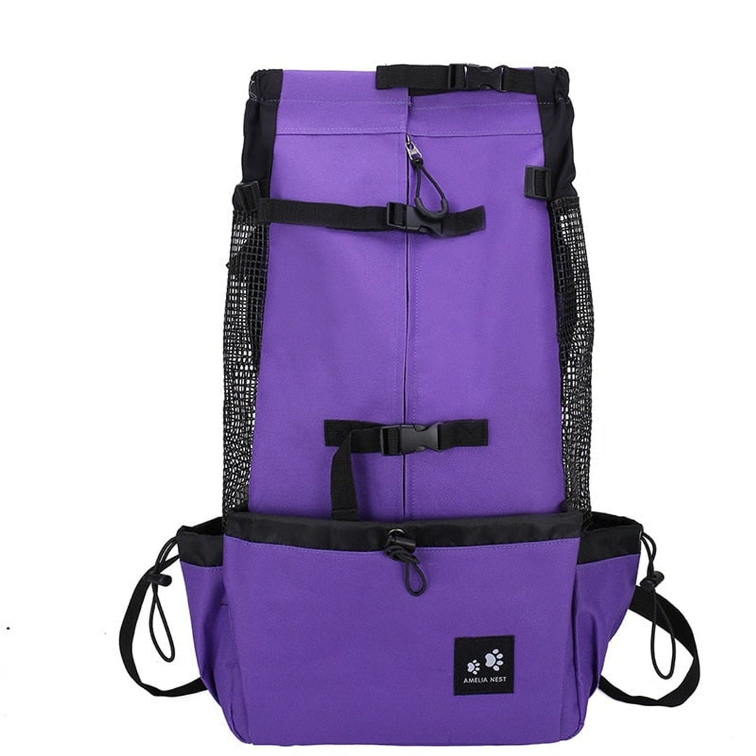 Pet Travel Backpack with Secure Mesh Design and Side Pocket - Image 9