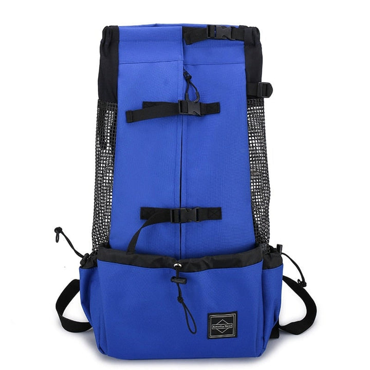 Pet Travel Backpack with Secure Mesh Design and Side Pocket - Image 6