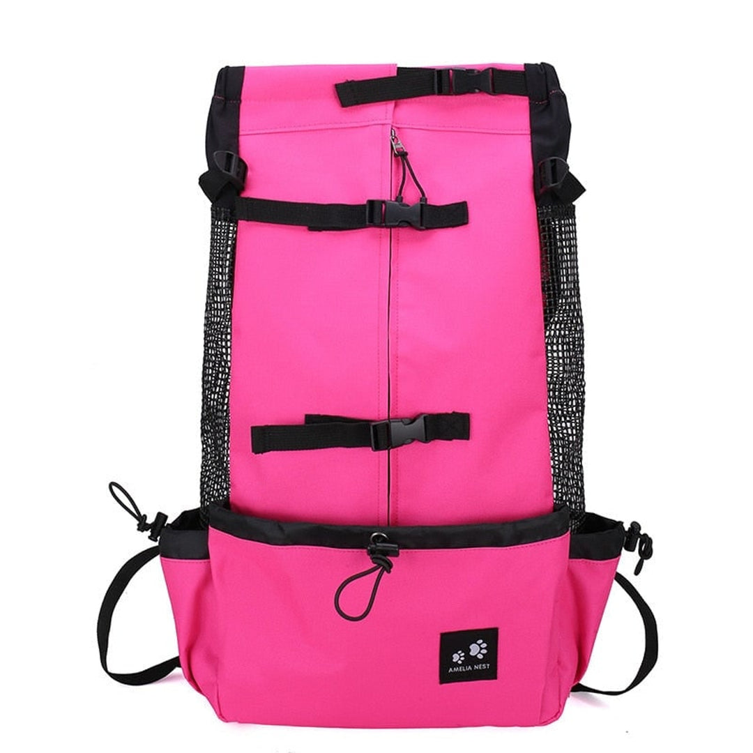 Pet Travel Backpack with Secure Mesh Design and Side Pocket - Image 17