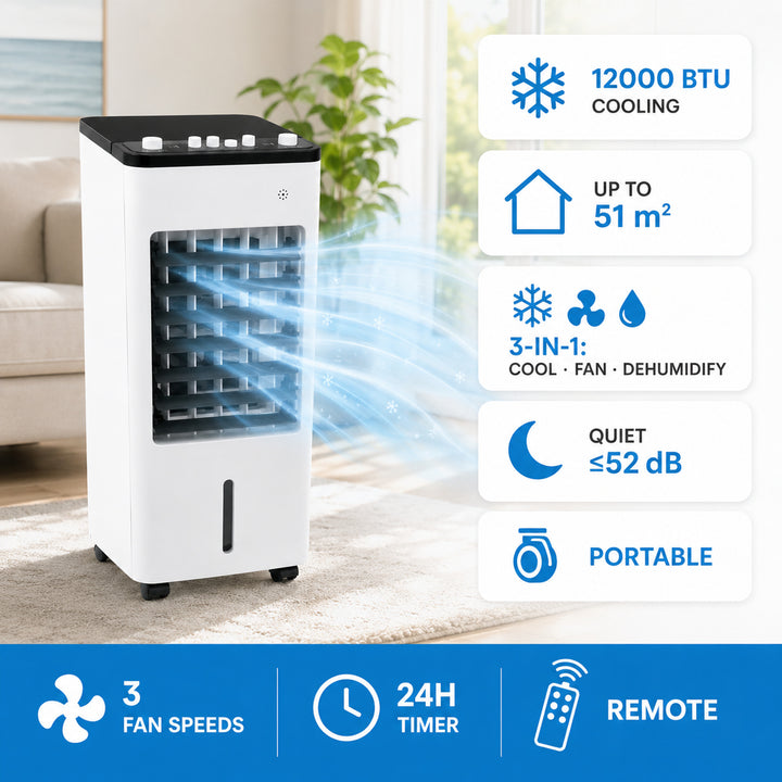 Portable Air Conditioner With Evaporative Cooling Humidifier Function And Fan Modes - Image 4
