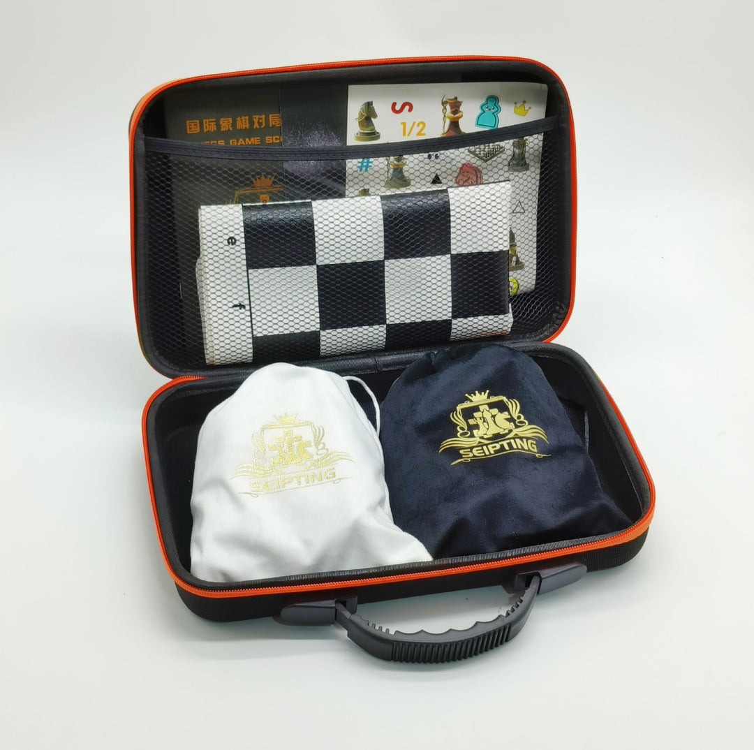 Portable Chess Set With High-End Resin Pieces And Leather Board - Image 8