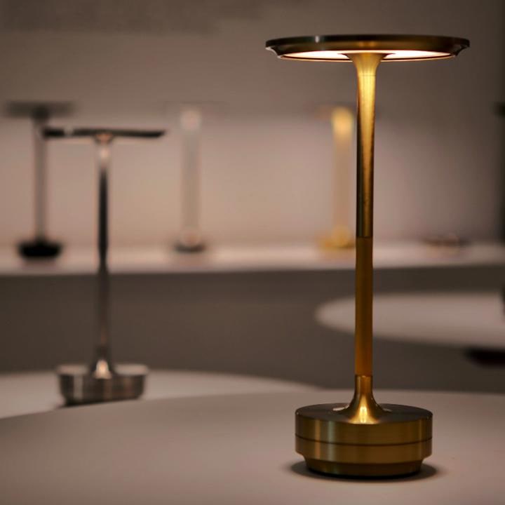 Portable Cordless Table Lamp With Metallic Finish - Image 2