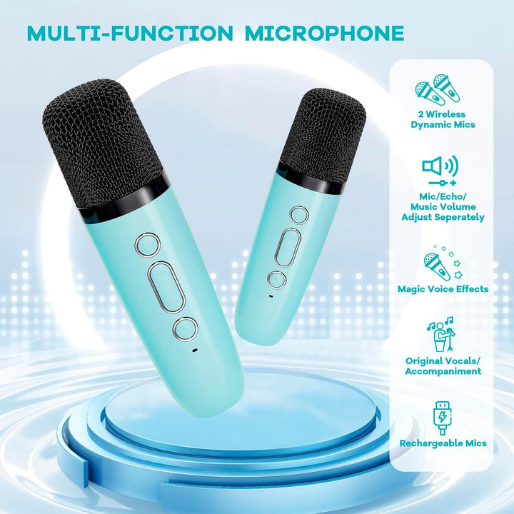 Portable Karaoke Machine With Bluetooth Speaker And Two Wireless Microphones - Image 25