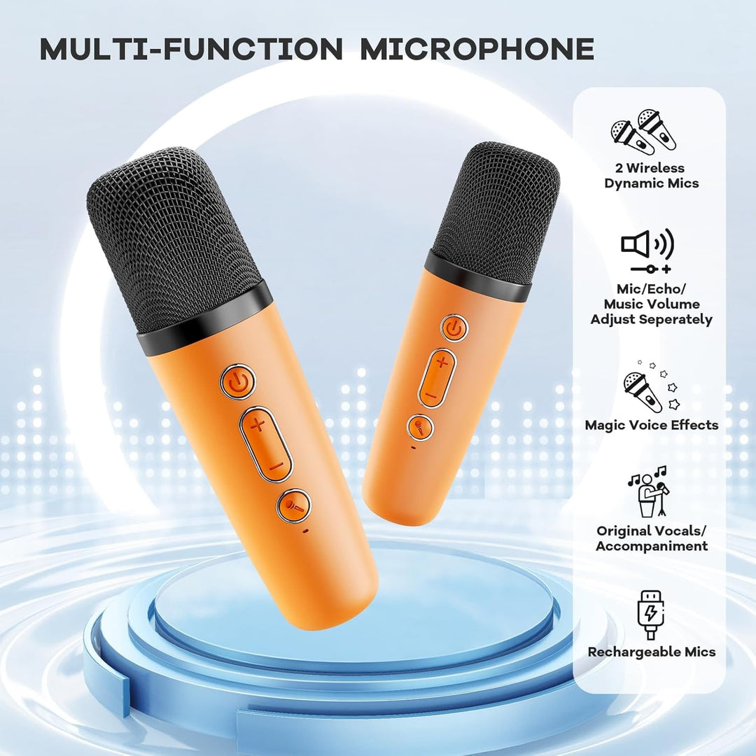 Portable Karaoke Machine With Bluetooth Speaker And Two Wireless Microphones - Image 32