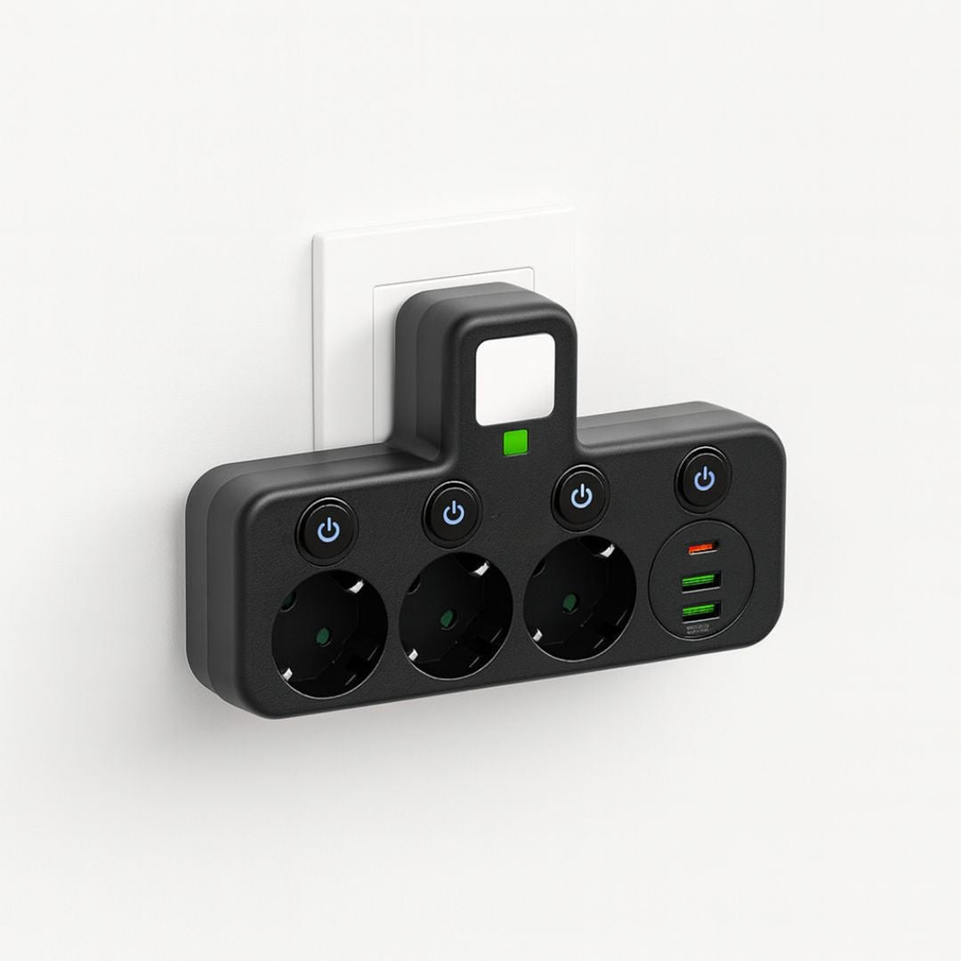 Power Strip With 3 Sockets Overvoltage Protection And Child Safety Lock - Image 2