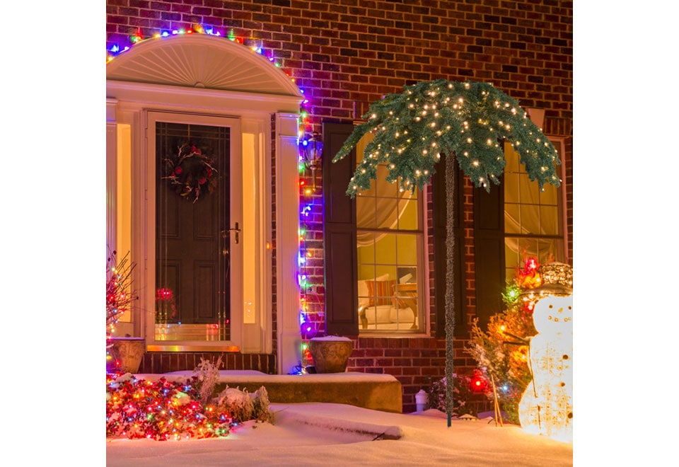 Pre-Lit Christmas Palm Tree With 250 Warm White Leds - Image 2