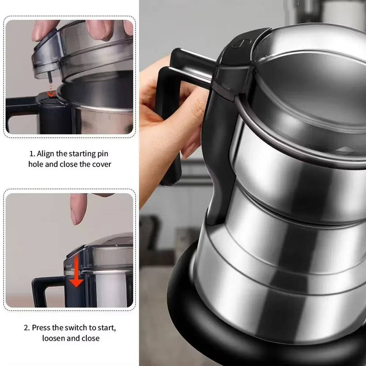 Premium Stainless Steel Coffee Beans Grinder With 400W Motor And Reflux Blade System - Image 8