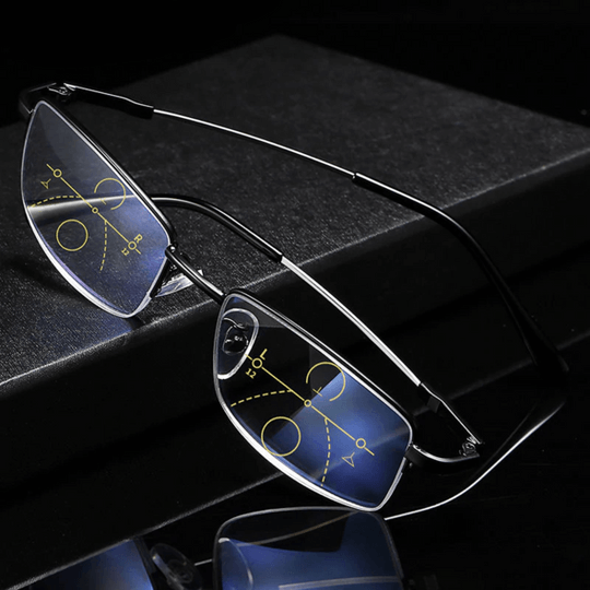 Progressive Multifocal Reading Glasses With Photochromic Anti-Glare Titanium Frame - Image 12