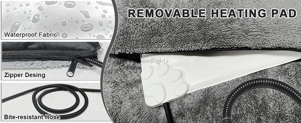 Protective Construction Non-Slip Base Heated Dog Bed - Image 9