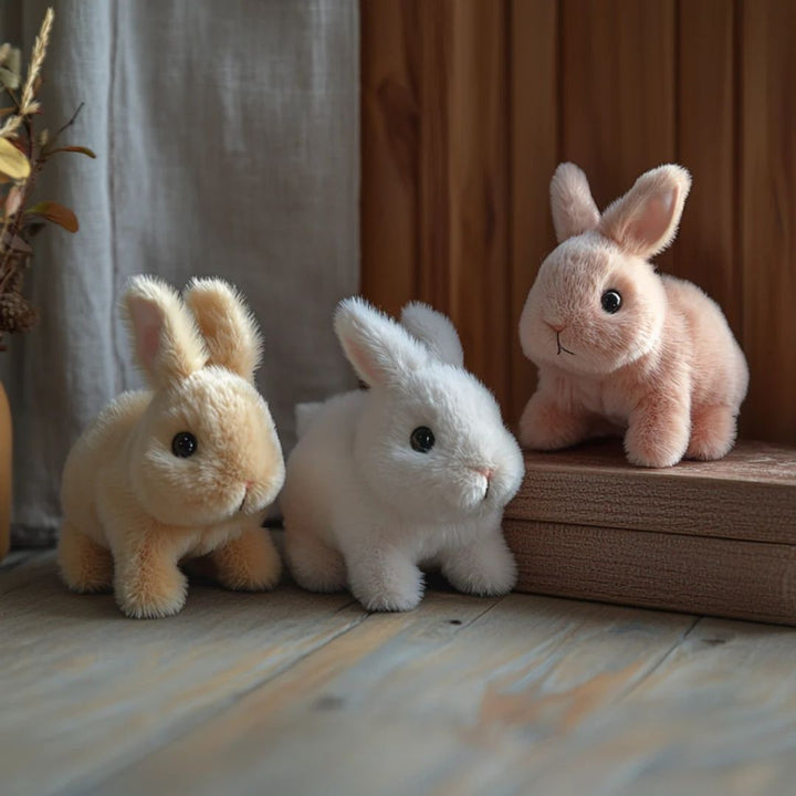 Realistic Plush Bunny With Moving Ears And Squeaker Ultra Soft Fur - Image 4