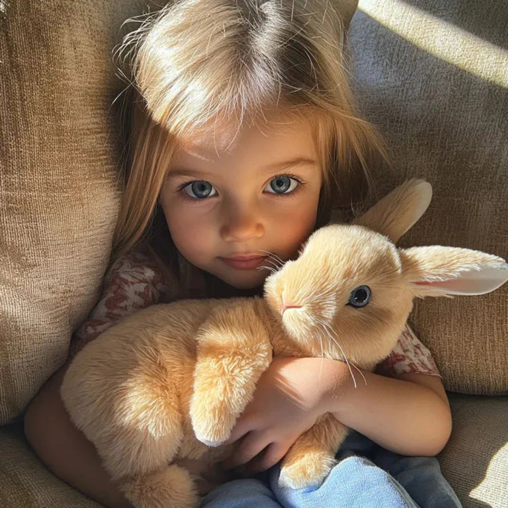 Realistic Plush Bunny With Moving Ears And Squeaker Ultra Soft Fur - Image 2