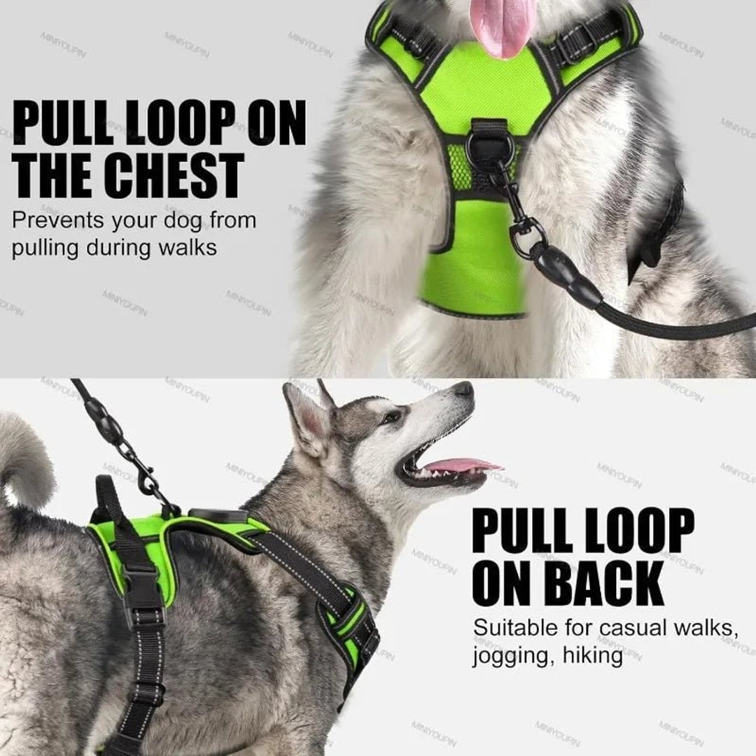Rechargeable LED Dog Harness With Reflective Strips For Night Walking No-Pull - Image 7