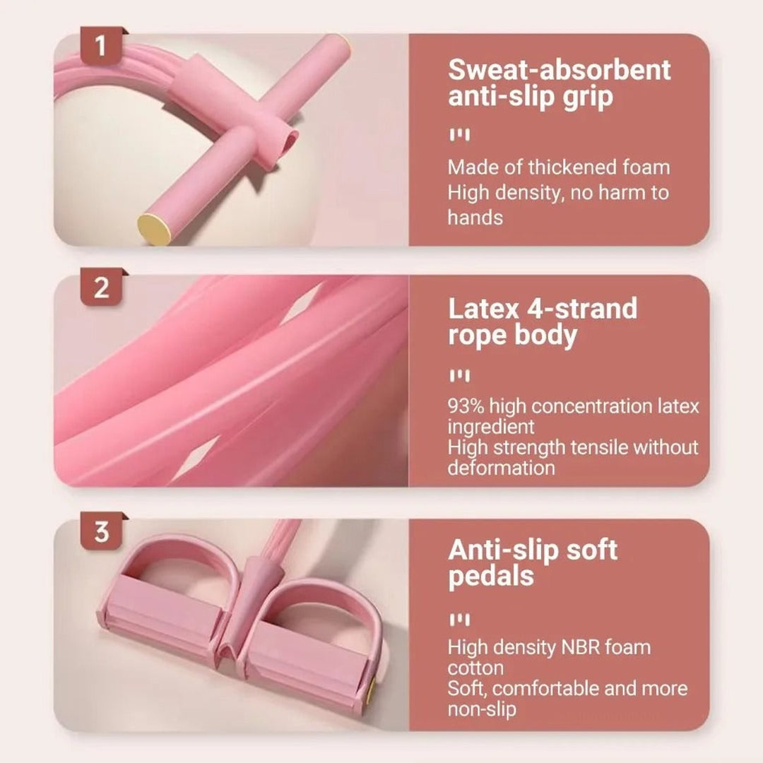 Resistance Band Training Tool With Foam Handles For Yoga And Pilates - Image 9