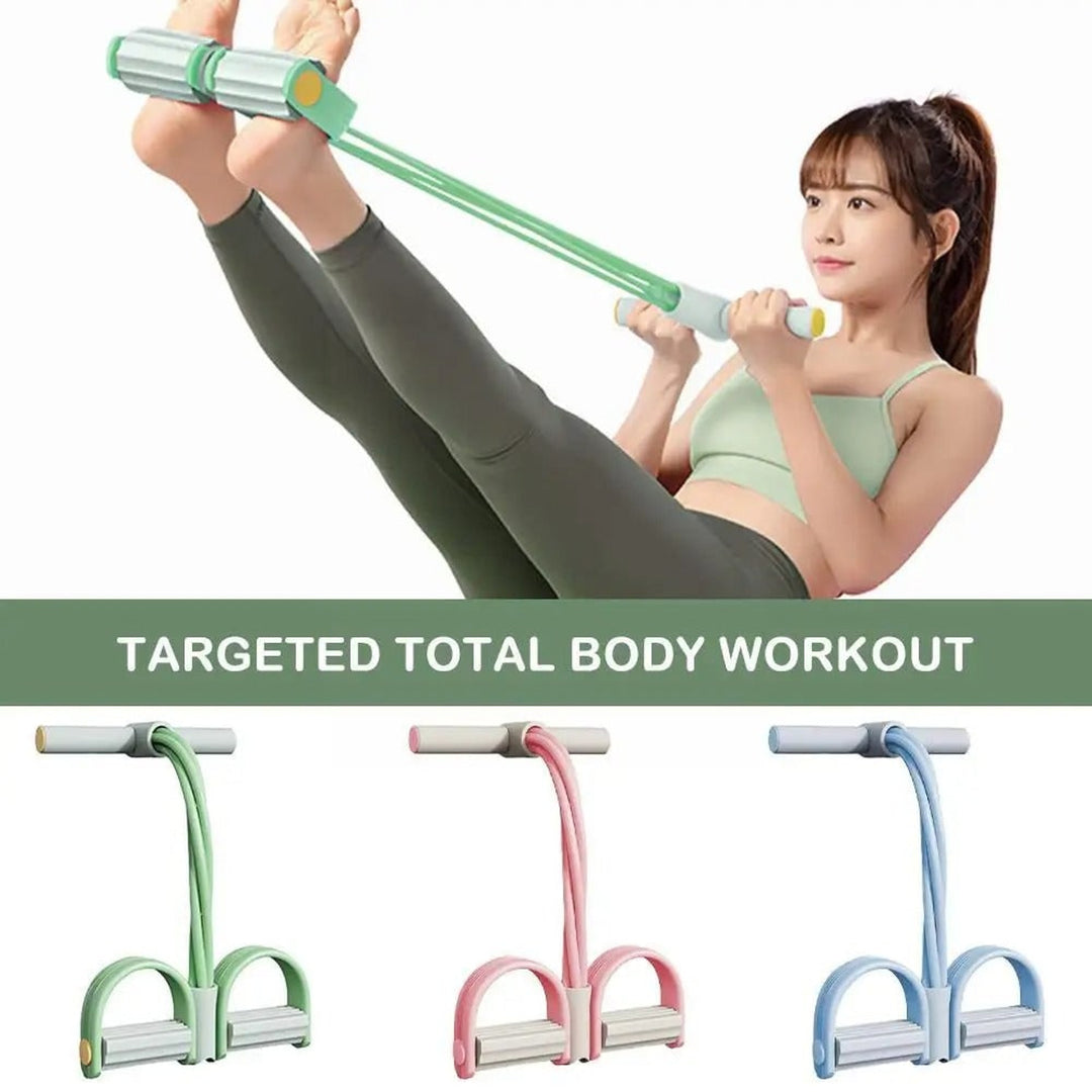 Resistance Band Training Tool With Foam Handles For Yoga And Pilates - Image 2