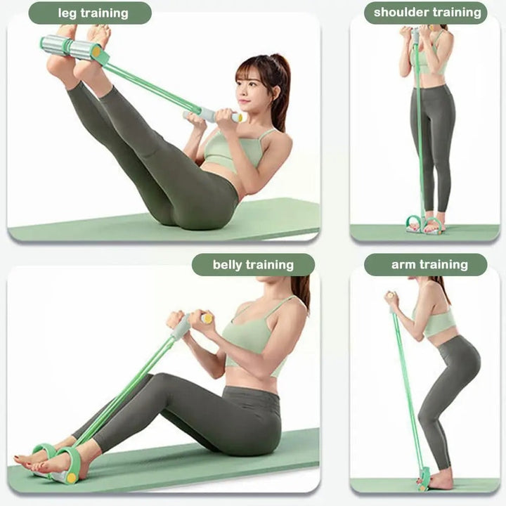 Resistance Band Training Tool With Foam Handles For Yoga And Pilates - Image 3