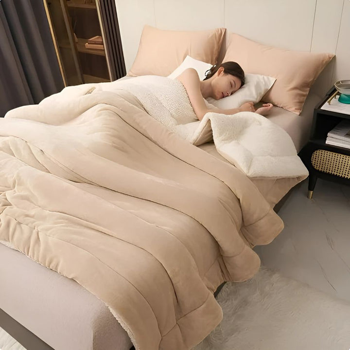 Reversible Quilted Flannel Fleece Blanket - Image 1