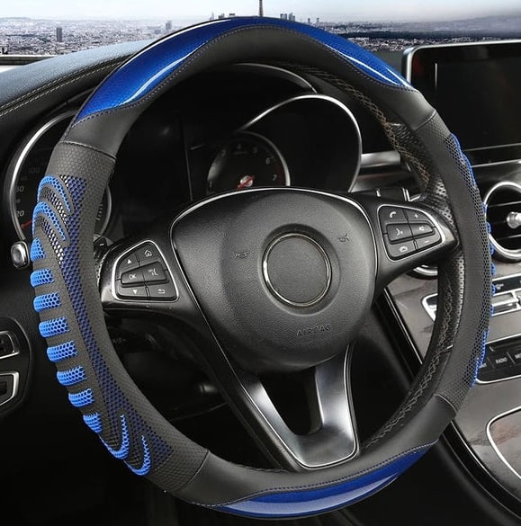 Roadgrip Honeycomb Steering Wheel Cover Non-Slip Ergonomic Synthetic Leather For A Secure Comfortable Drive - Image 9
