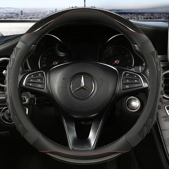 Roadgrip Honeycomb Steering Wheel Cover Non-Slip Ergonomic Synthetic Leather For A Secure Comfortable Drive - Image 6