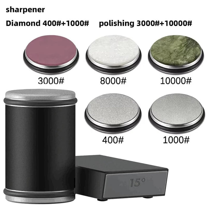 Rolling Knife Sharpener With Dual-Angle Kitchen Blade Tool And Magnetic Holder - Image 13