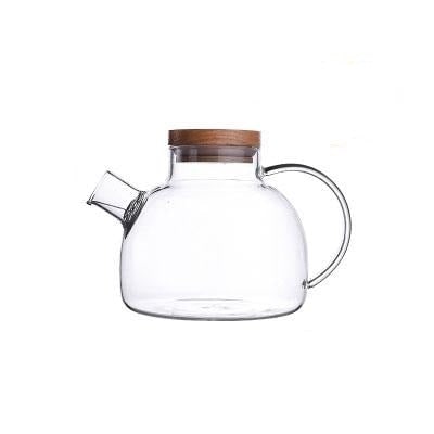 Scandinavian Glass Teapot Set With Wooden Lid - Image 6