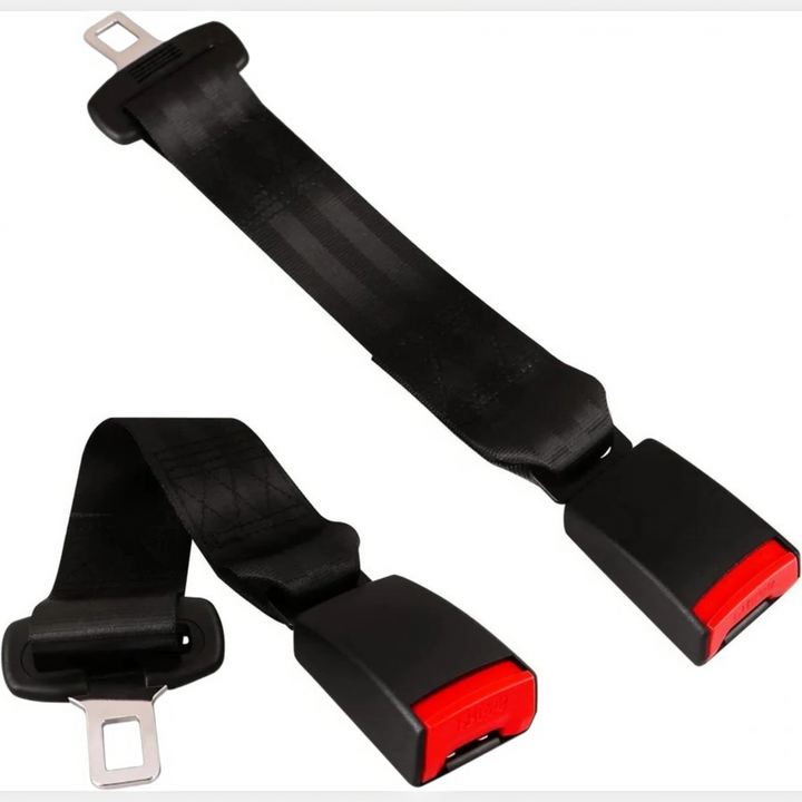 Seat Belt Extender with Adjustable Fabric Strap and Plastic Clip - Image 1
