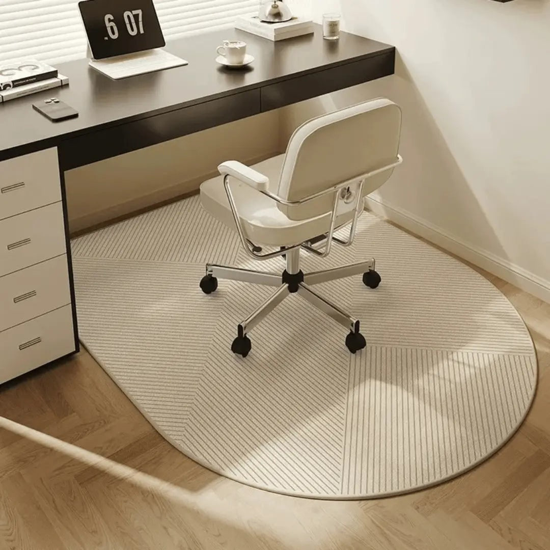 Semi-Circular Office Chair Mat With Non-Slip Backing - Image 2