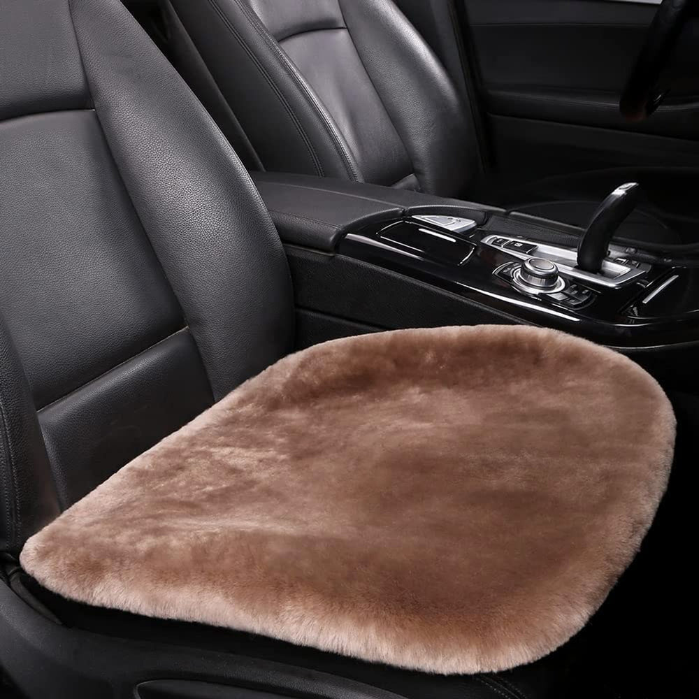 Sheepskin Car Seat Cushion With Anti-Slip PVC Dots - Image 2