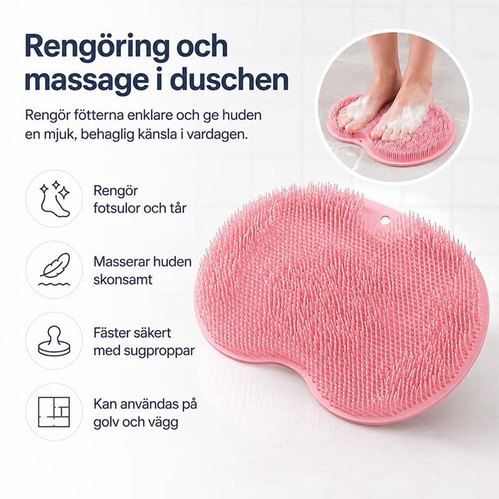 Silicone Shower Scrubber Mat With Non-Slip Suction Cups For Massage - Image 2