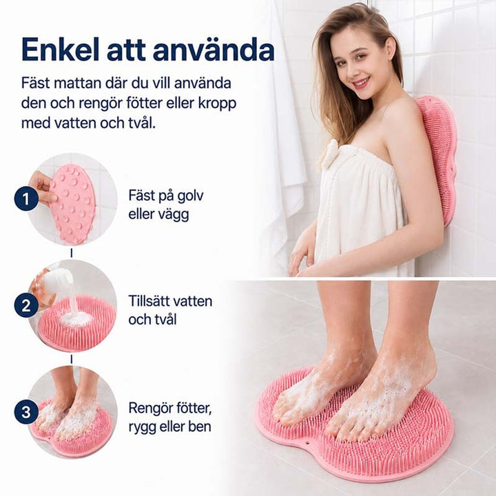Silicone Shower Scrubber Mat With Non-Slip Suction Cups For Massage - Image 4