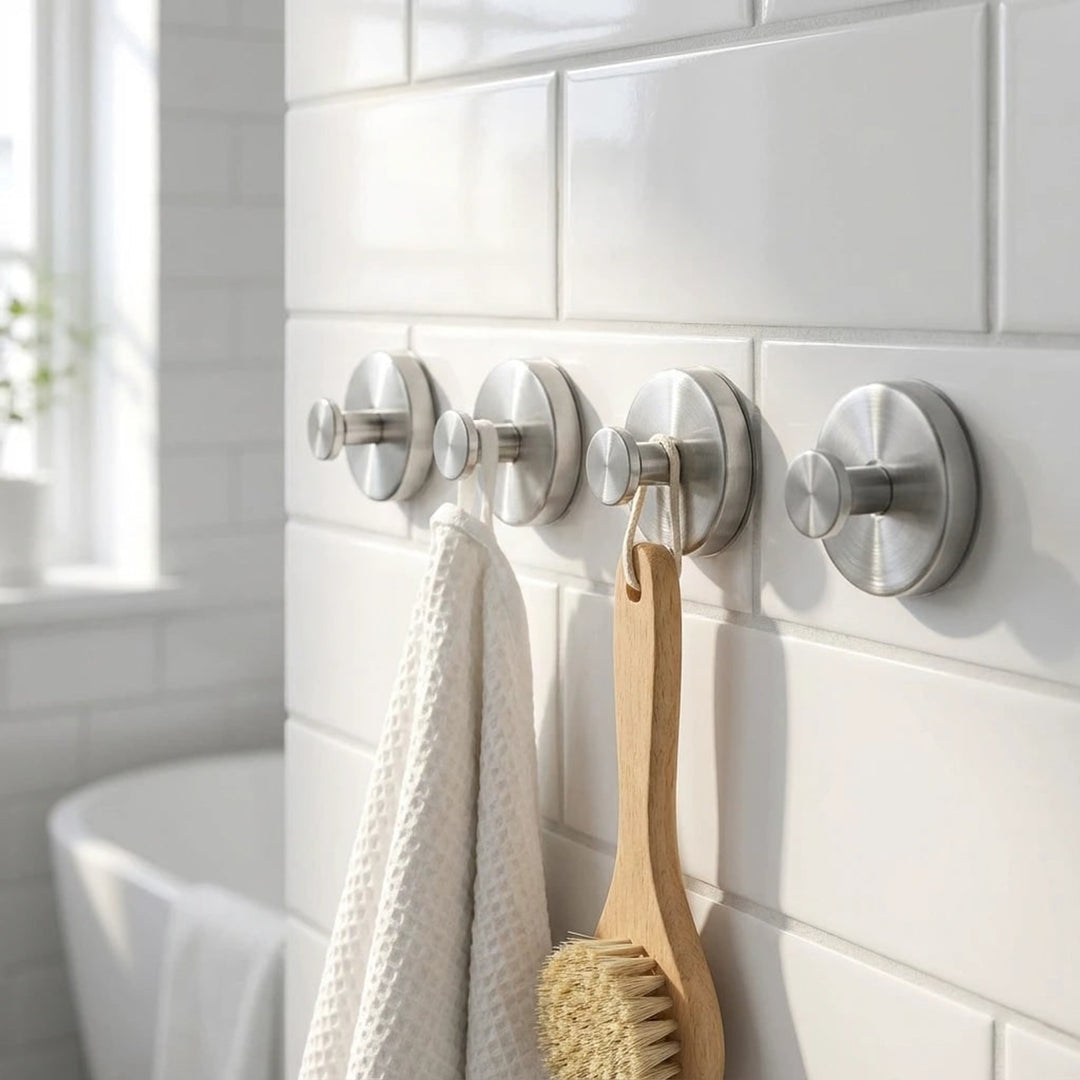 Suction Hooks Stainless Steel No Drill 4 Pack For Bathroom And Kitchen - Image 7