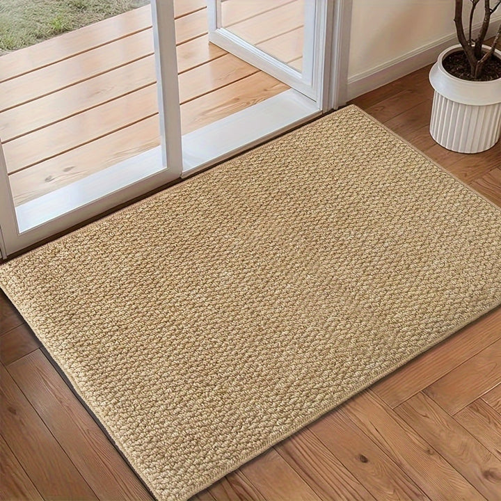 Textured Natural Fibre Door Mat With Absorbent Non-Slip Base - Image 4