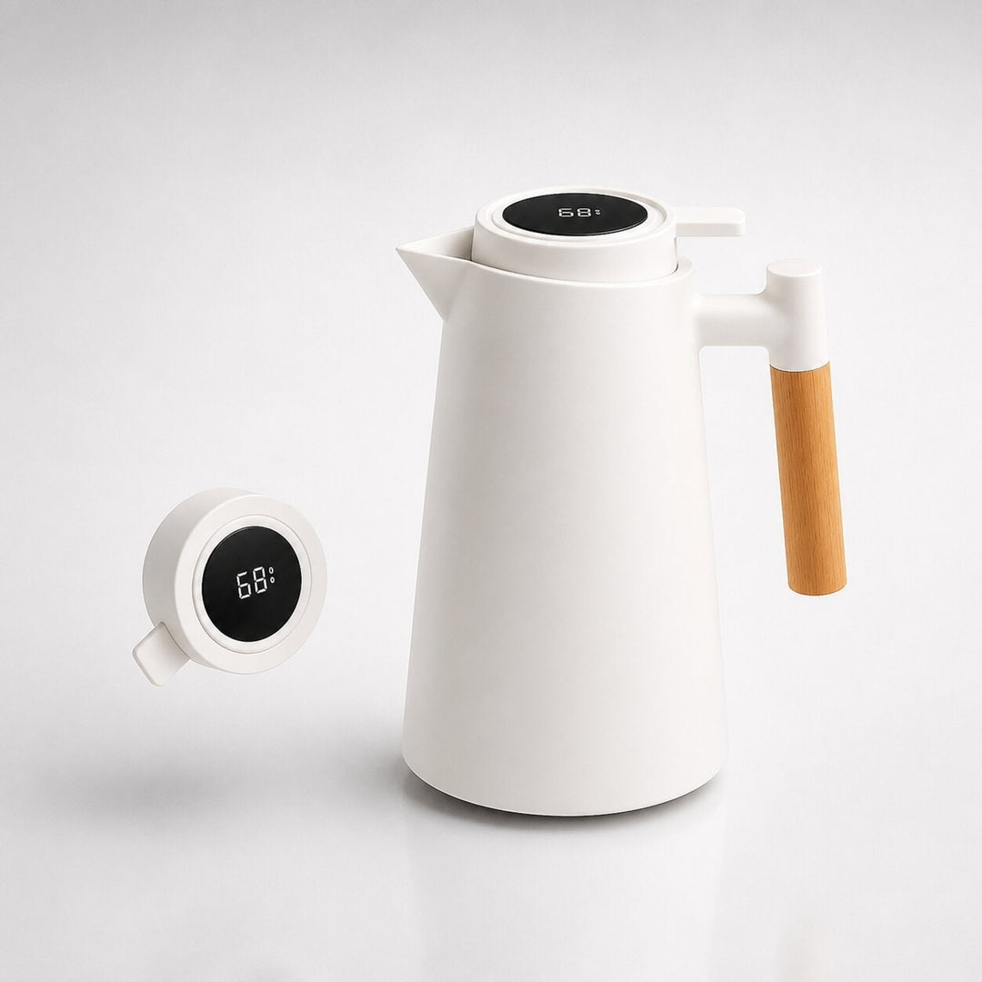 Thermal Coffee Carafe With Temperature Display 1 Liter Drip-Free Pouring - Image 2