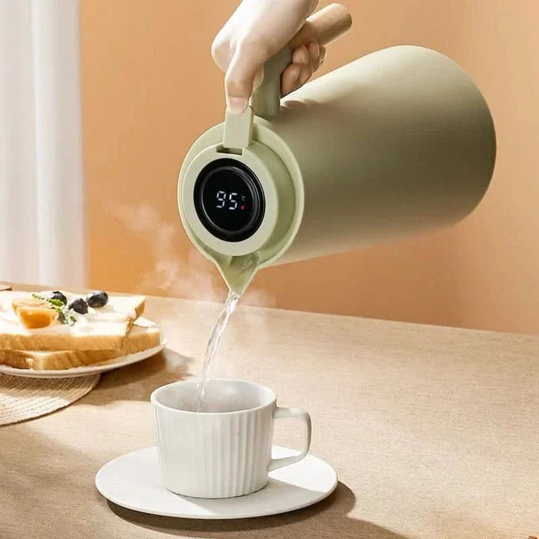 Thermal Coffee Carafe With Temperature Display 1 Liter Drip-Free Pouring - Image 7