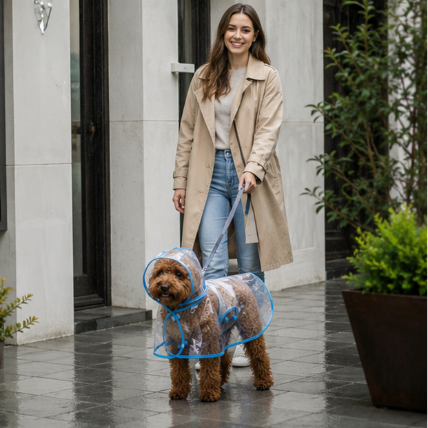 Transparent Hooded Pet Raincoat Waterproof Dog Raincoat For Rainy Walks - Image 9